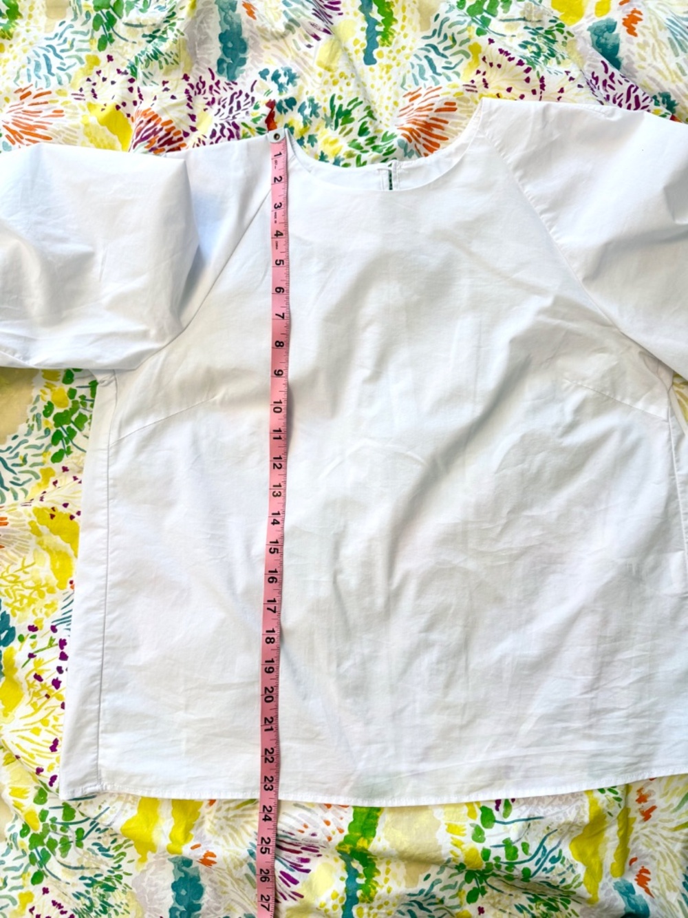 Muji Women’s M Quick Dry Puff Sleeve Half Sleeve White Cotton Blouse - Picture 9 of 12